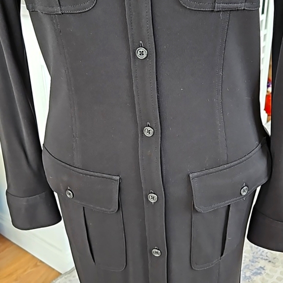 Ralph Lauren button front dress. Black. Medium. 60 in tie Belt included SALE - Picture 6 of 9